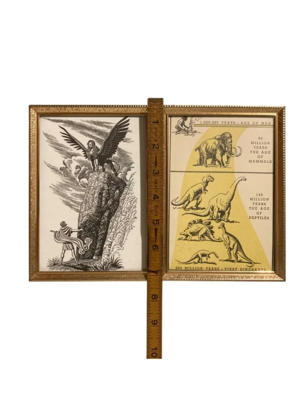 Vintage Gold Tone Double Sided Folding Picture Frame 7